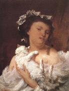 Gustave Courbet Lady and cat china oil painting artist
